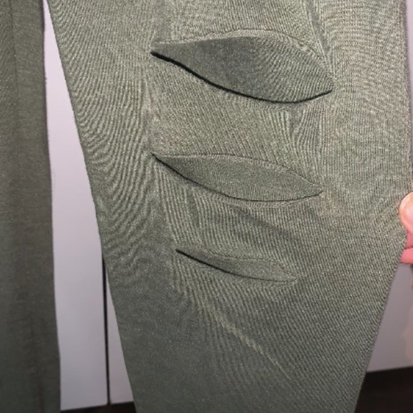 Olive Green Aerie Ripped Leggings - Picture 3 of 4